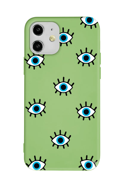 Nazar Gözler Lansman Model İçi Kadife Silikon Telefon Kılıfı