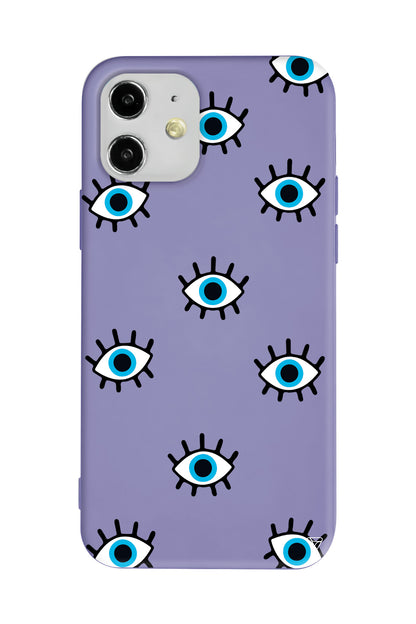 Nazar Gözler Lansman Model İçi Kadife Silikon Telefon Kılıfı