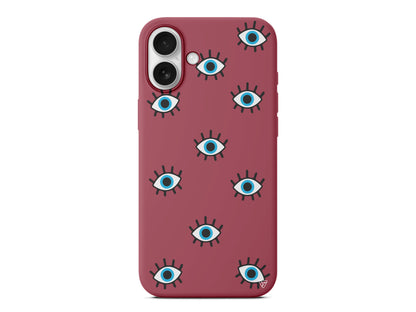 Nazar Gözler Lansman Model İçi Kadife Silikon Telefon Kılıfı – Plus Serisine Özel