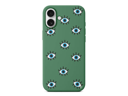 Nazar Gözler Lansman Model İçi Kadife Silikon Telefon Kılıfı