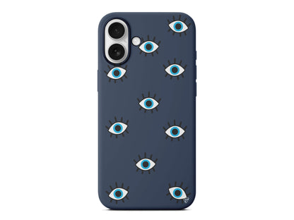 Nazar Gözler Lansman Model İçi Kadife Silikon Telefon Kılıfı