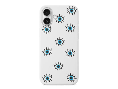 Nazar Gözler Lansman Model İçi Kadife Silikon Telefon Kılıfı