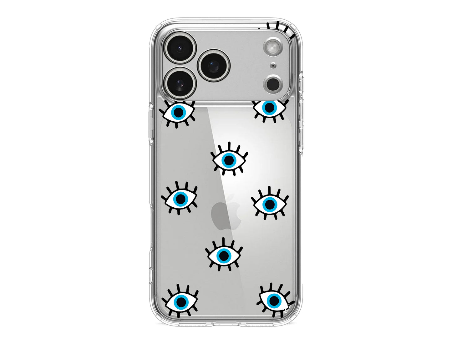 Nazar Gözler Lansman Model İçi Kadife Silikon Telefon Kılıfı