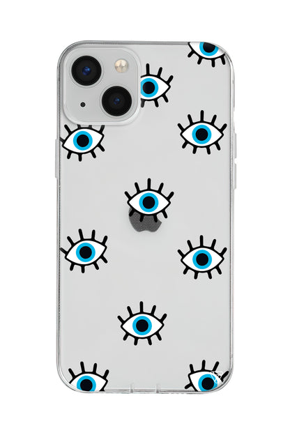 Nazar Gözler Lansman Model İçi Kadife Silikon Telefon Kılıfı – Plus Serisine Özel