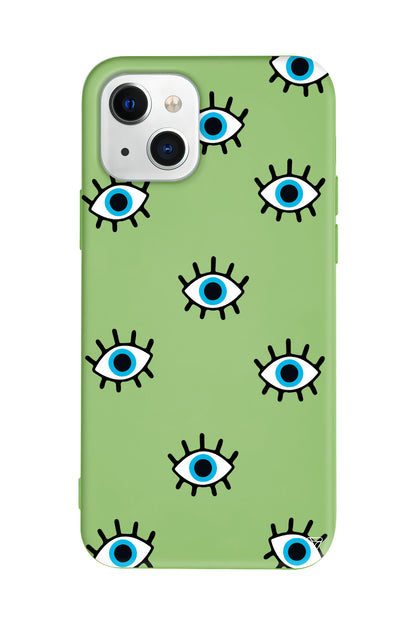 Nazar Gözler Lansman Model İçi Kadife Silikon Telefon Kılıfı – Plus Serisine Özel