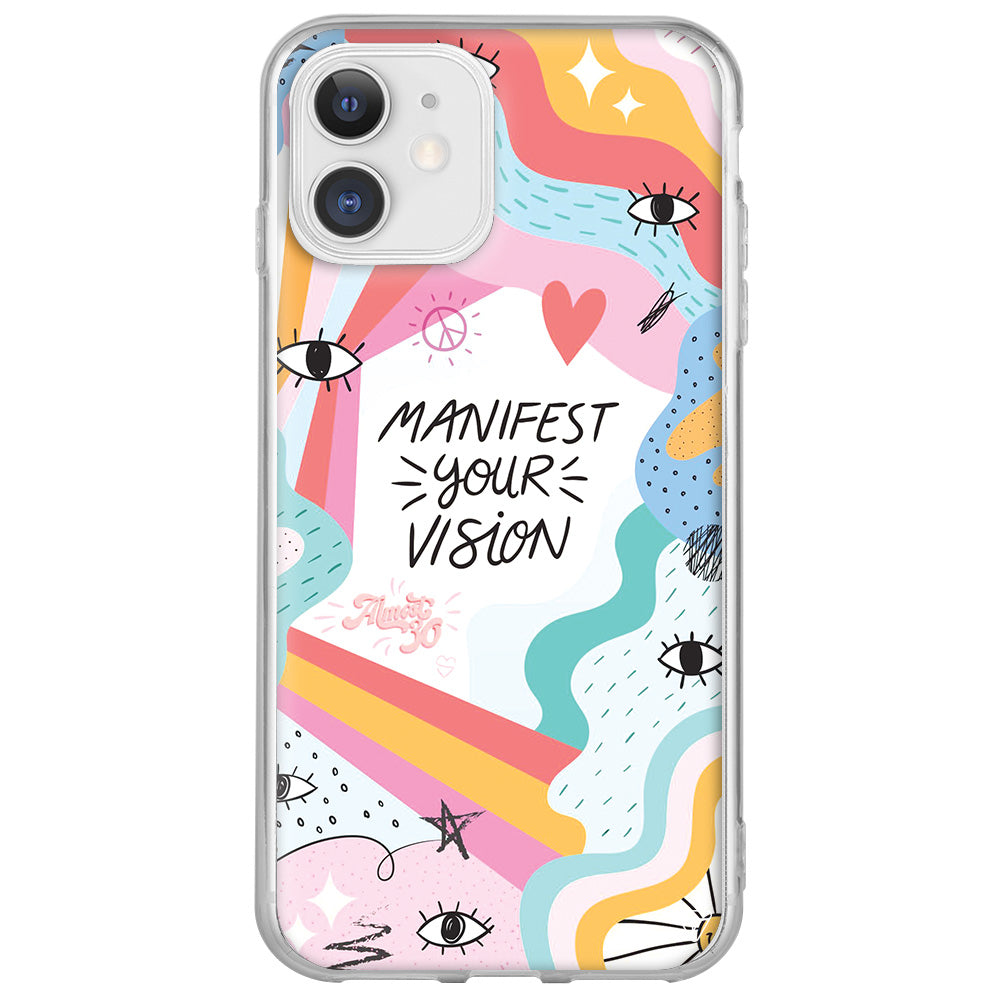 Manifest Your Vision Lansman Model İçi Kadife Silikon Telefon Kılıfı