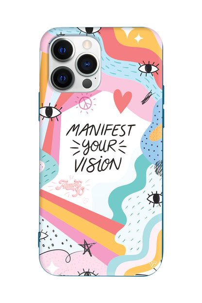 Manifest Your Vision Lansman Model İçi Kadife Silikon Telefon Kılıfı