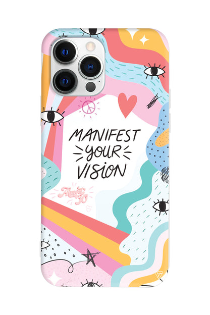 Manifest Your Vision Lansman Model İçi Kadife Silikon Telefon Kılıfı