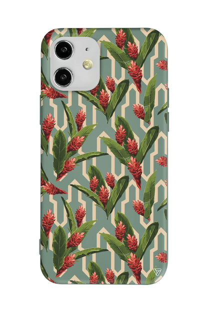 Kırmızı ve Yeşil Lansman Model İçi Kadife Silikon Telefon Kılıfı