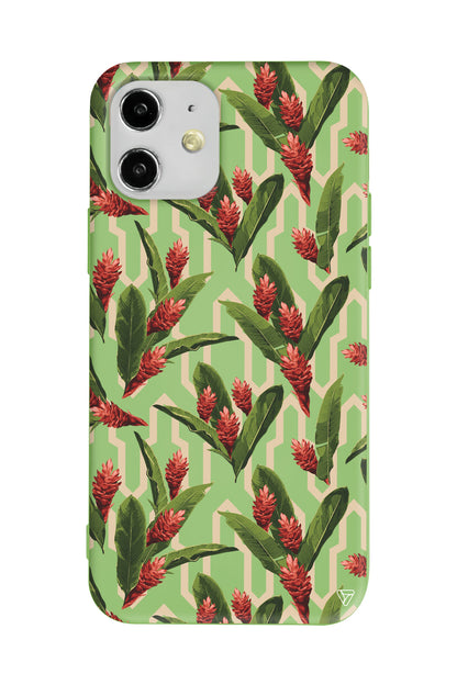 Kırmızı ve Yeşil Lansman Model İçi Kadife Silikon Telefon Kılıfı