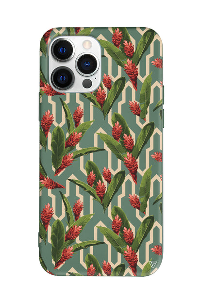 Kırmızı ve Yeşil Lansman Model İçi Kadife Silikon Telefon Kılıfı