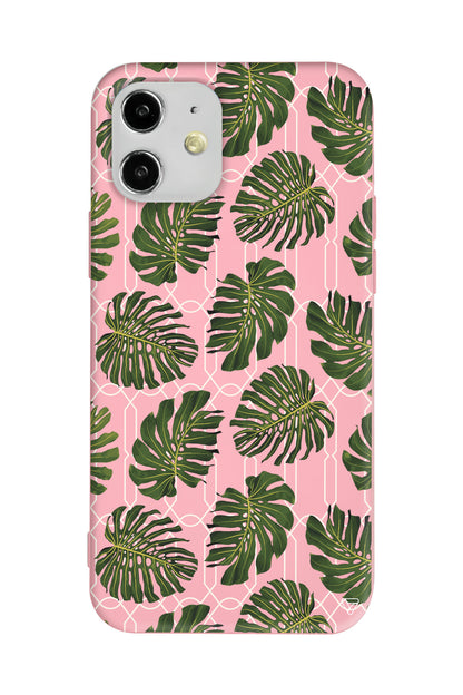 Tropik Leaf Lansman Model İçi Kadife Silikon Telefon Kılıfı