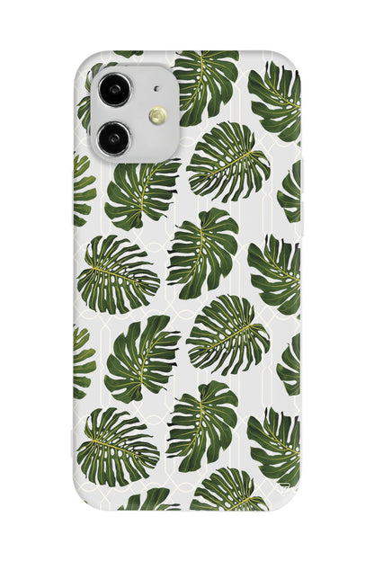 Tropik Leaf Lansman Model İçi Kadife Silikon Telefon Kılıfı