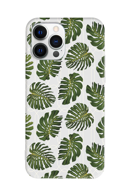 Tropik Leaf Lansman Model İçi Kadife Silikon Telefon Kılıfı