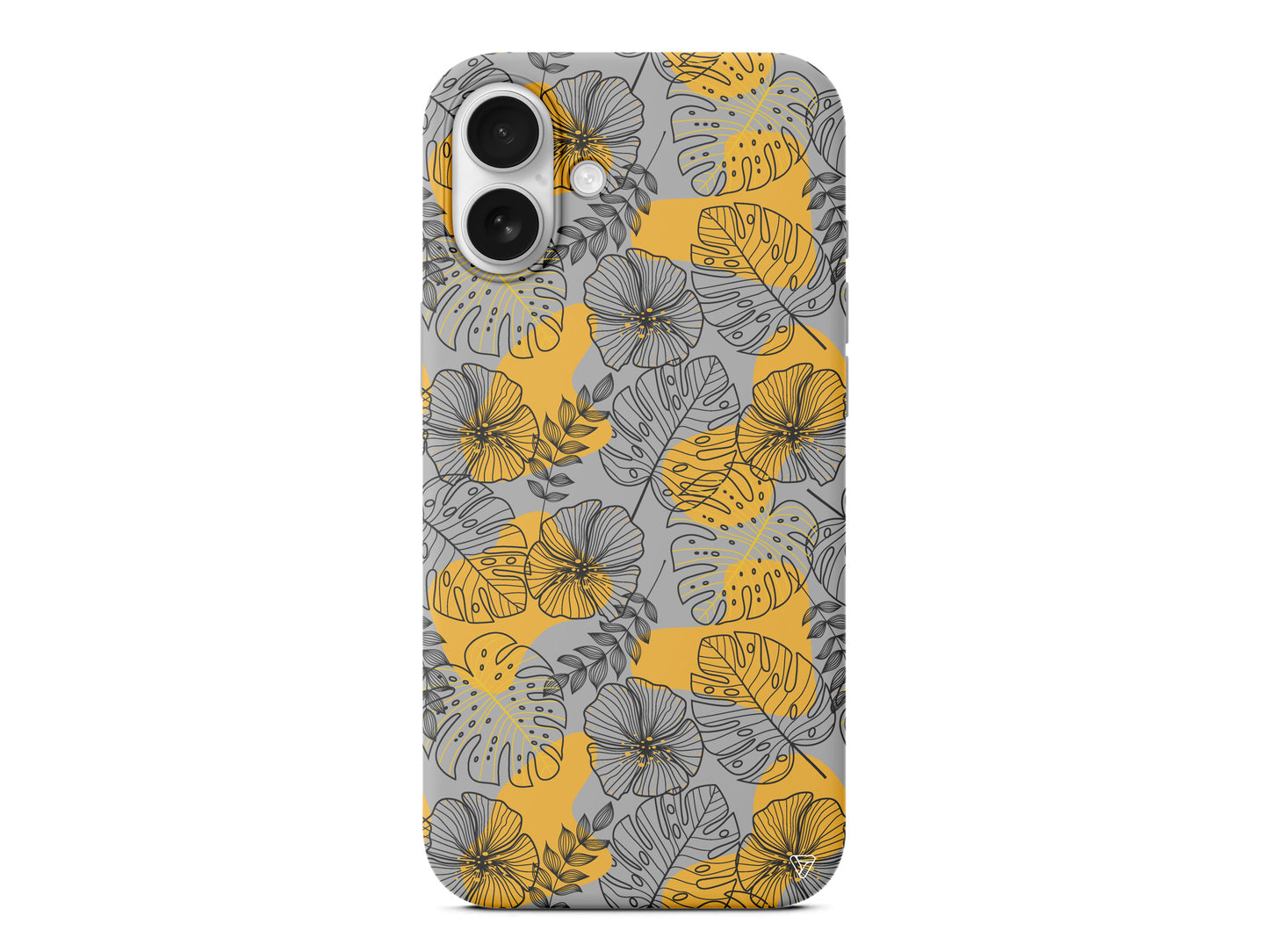 Cizgisel Yapraklar Lansman Model İçi Kadife Silikon Telefon Kılıfı