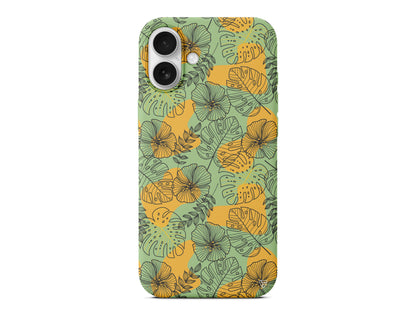 Cizgisel Yapraklar Lansman Model İçi Kadife Silikon Telefon Kılıfı – Plus Serisine Özel