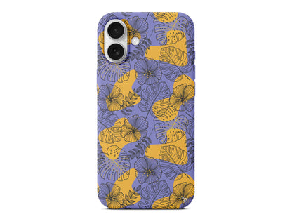 Cizgisel Yapraklar Lansman Model İçi Kadife Silikon Telefon Kılıfı