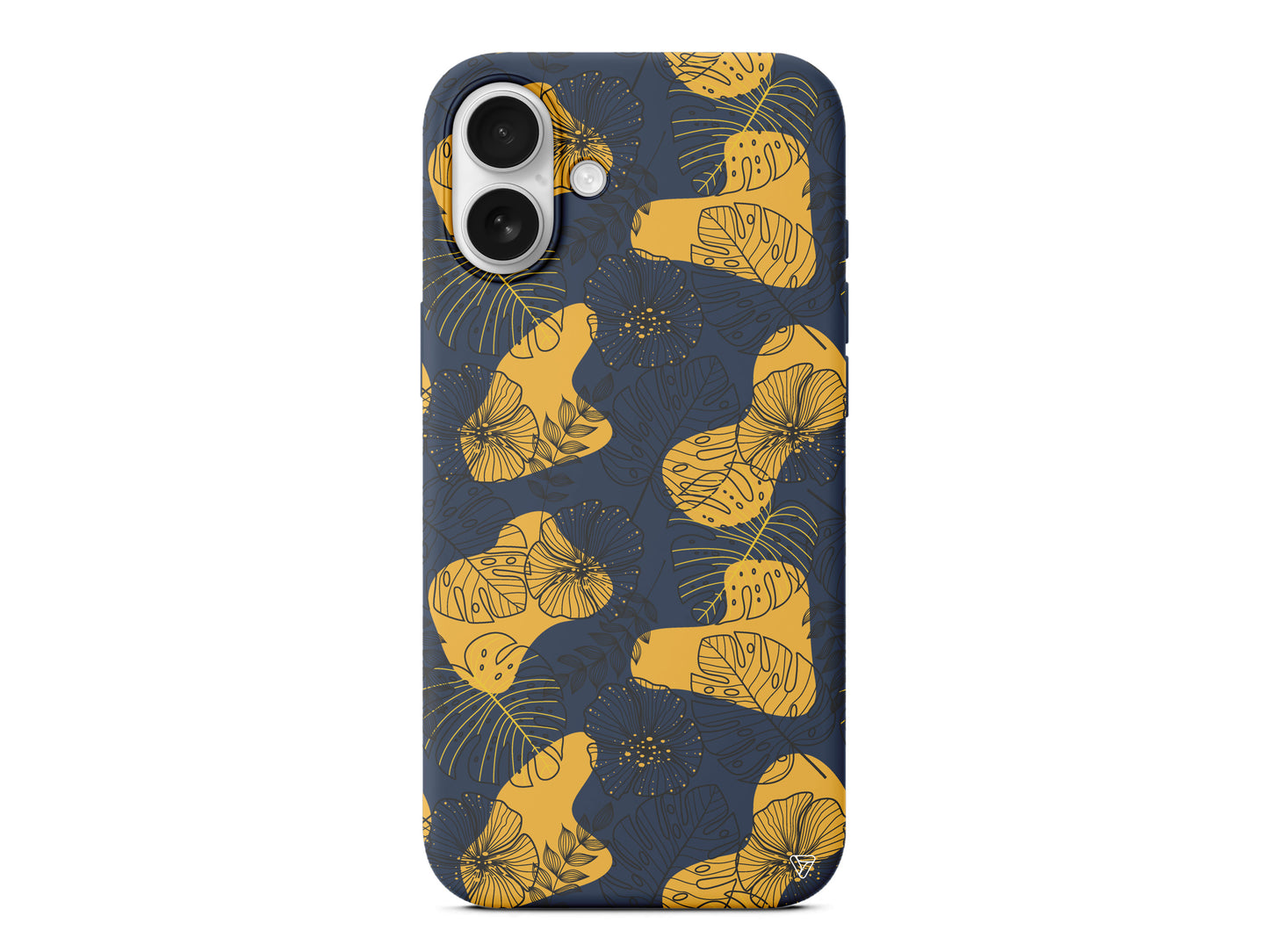 Cizgisel Yapraklar Lansman Model İçi Kadife Silikon Telefon Kılıfı