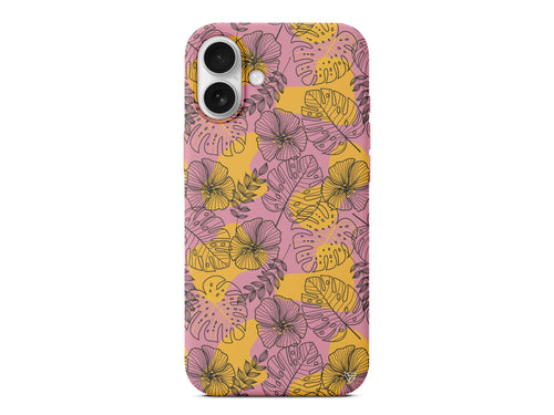 Cizgisel Yapraklar Lansman Model İçi Kadife Silikon Telefon Kılıfı – Plus Serisine Özel