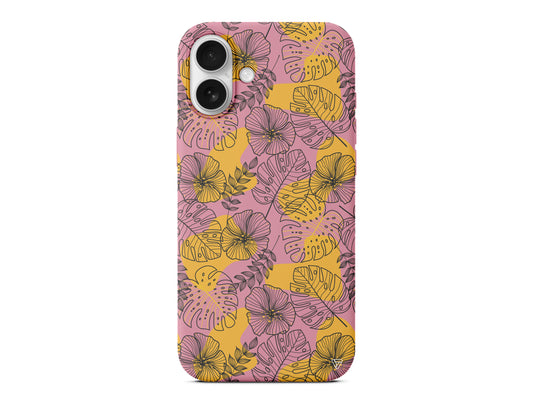 Cizgisel Yapraklar Lansman Model İçi Kadife Silikon Telefon Kılıfı – Plus Serisine Özel