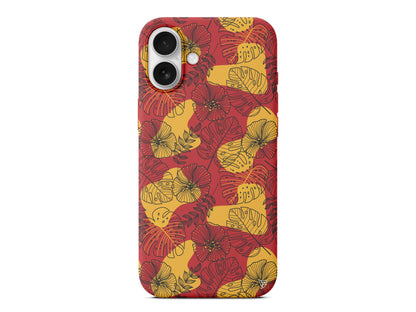 Cizgisel Yapraklar Lansman Model İçi Kadife Silikon Telefon Kılıfı – Plus Serisine Özel