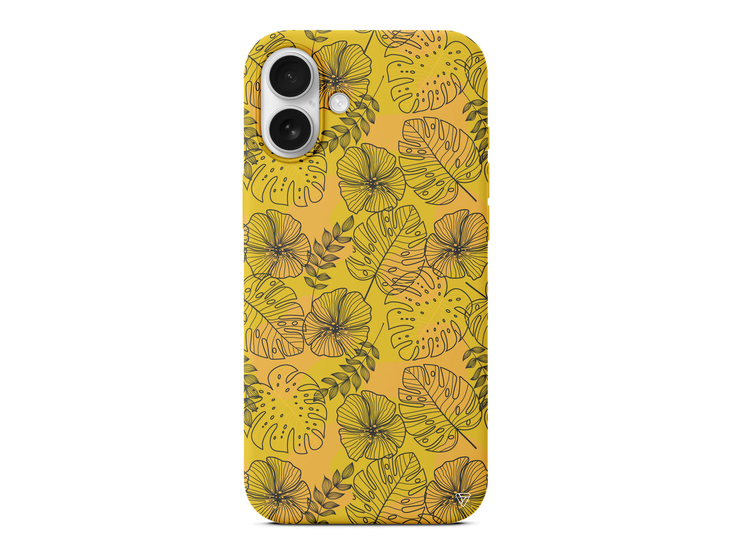 Cizgisel Yapraklar Lansman Model İçi Kadife Silikon Telefon Kılıfı