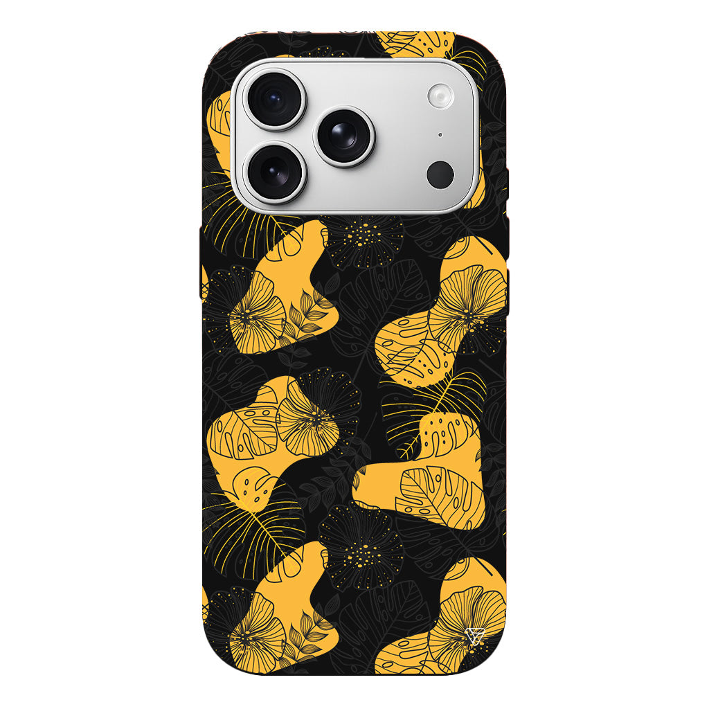 Cizgisel Yapraklar Lansman Model İçi Kadife Silikon Telefon Kılıfı