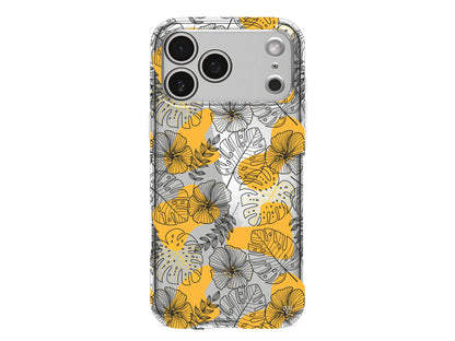 Cizgisel Yapraklar Lansman Model İçi Kadife Silikon Telefon Kılıfı