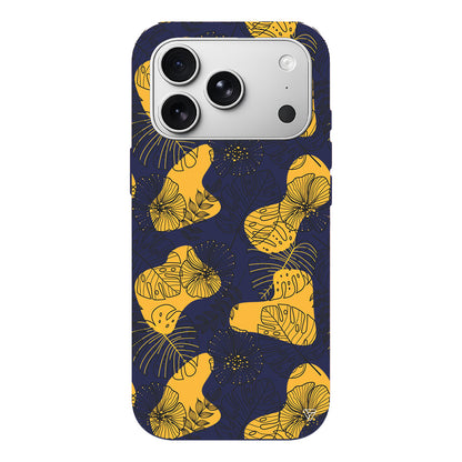 Cizgisel Yapraklar Lansman Model İçi Kadife Silikon Telefon Kılıfı