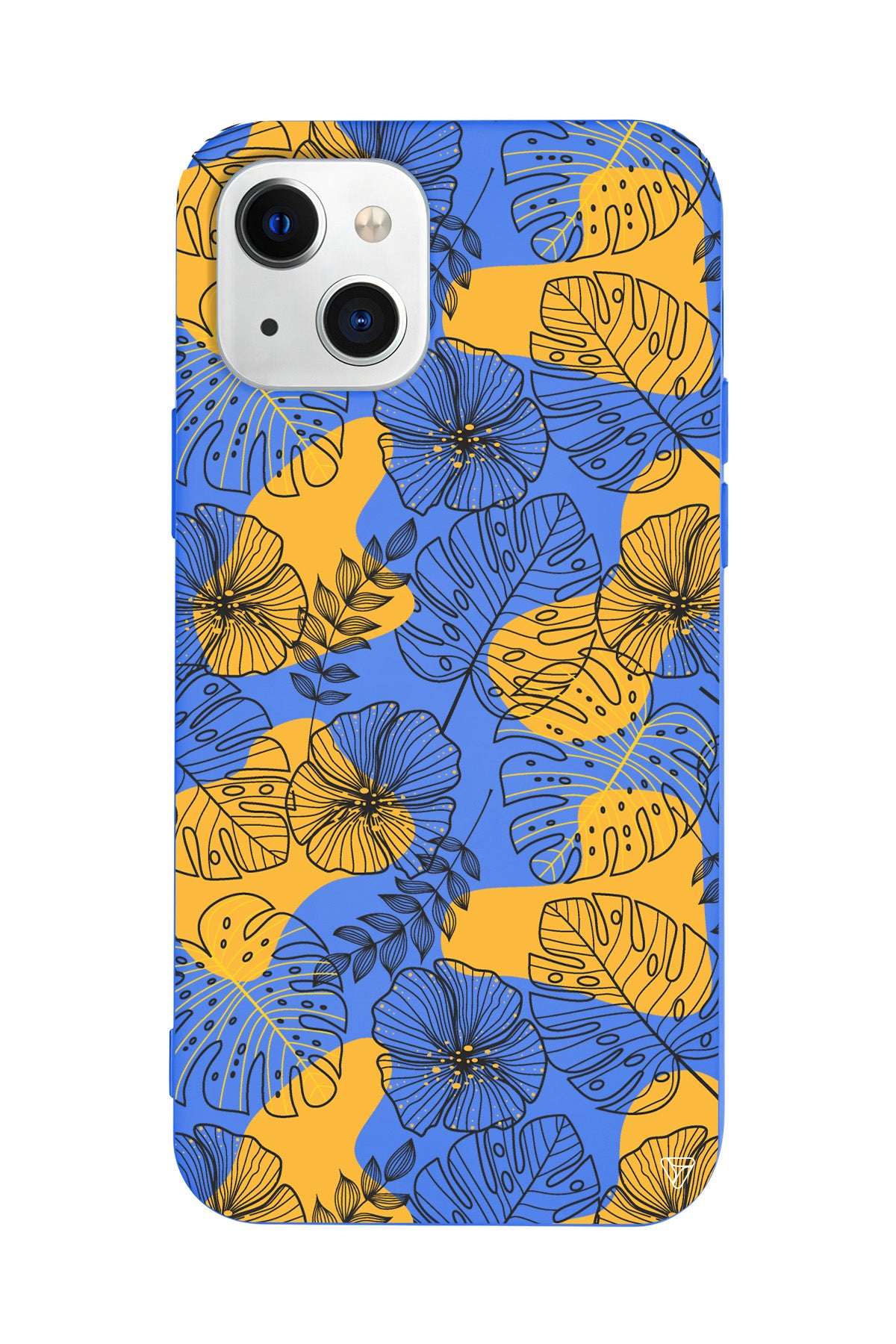 Cizgisel Yapraklar Lansman Model İçi Kadife Silikon Telefon Kılıfı