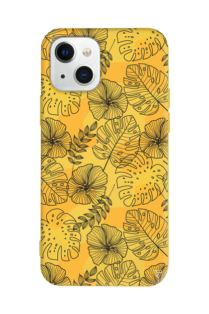 Cizgisel Yapraklar Lansman Model İçi Kadife Silikon Telefon Kılıfı – Plus Serisine Özel