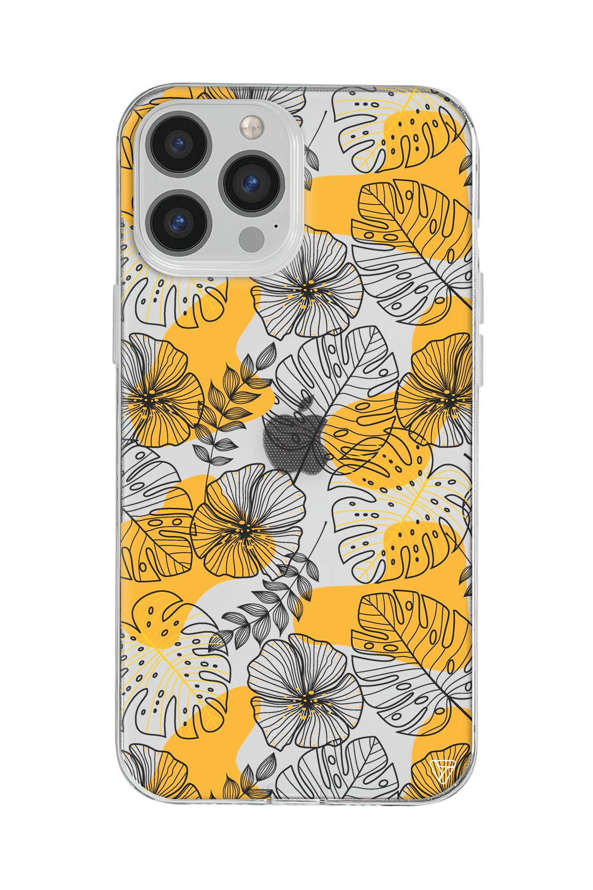 Cizgisel Yapraklar Lansman Model İçi Kadife Silikon Telefon Kılıfı