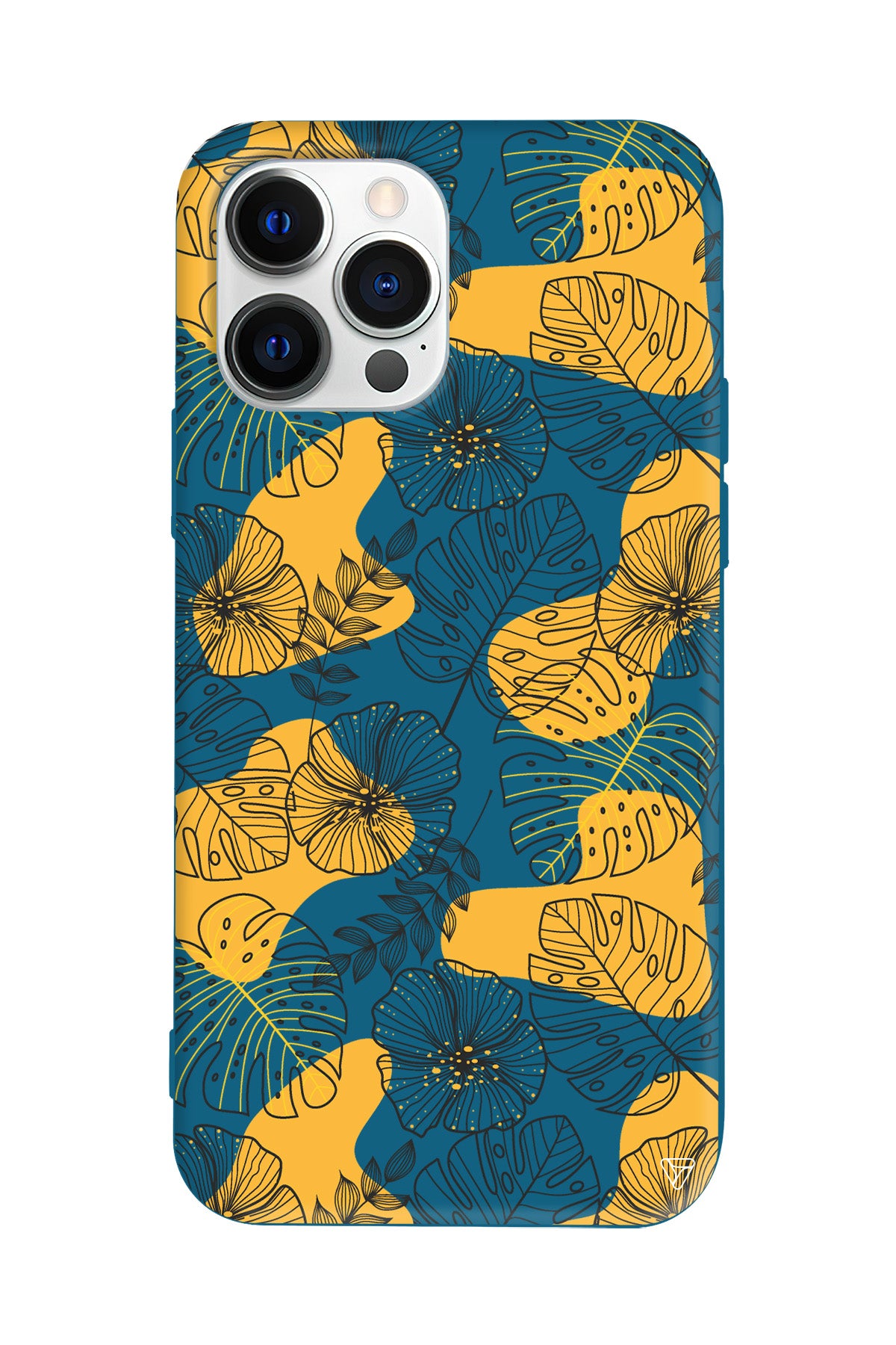 Cizgisel Yapraklar Lansman Model İçi Kadife Silikon Telefon Kılıfı