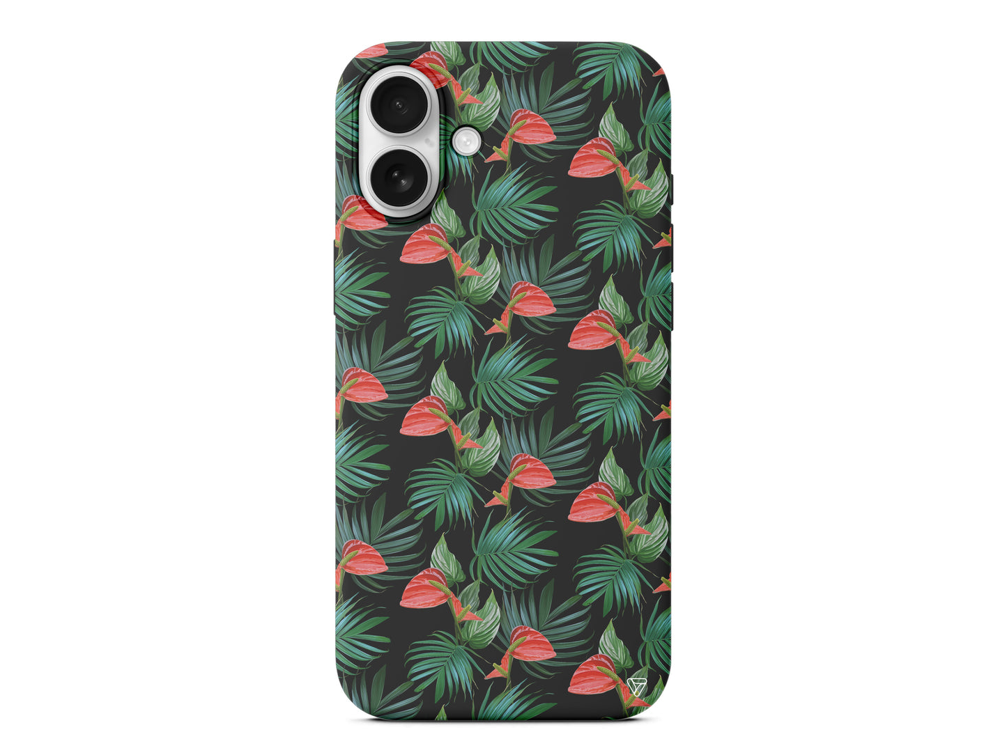 Cicekli Palmiye Lansman Model İçi Kadife Silikon Telefon Kılıfı