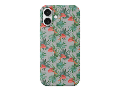 Cicekli Palmiye Lansman Model İçi Kadife Silikon Telefon Kılıfı – Plus Serisine Özel