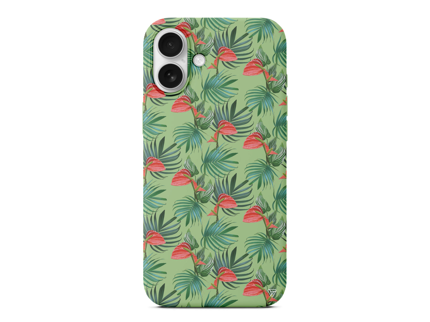 Cicekli Palmiye Lansman Model İçi Kadife Silikon Telefon Kılıfı