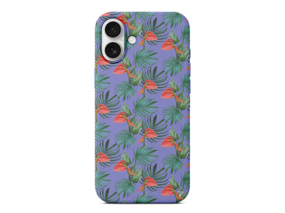 Cicekli Palmiye Lansman Model İçi Kadife Silikon Telefon Kılıfı – Plus Serisine Özel