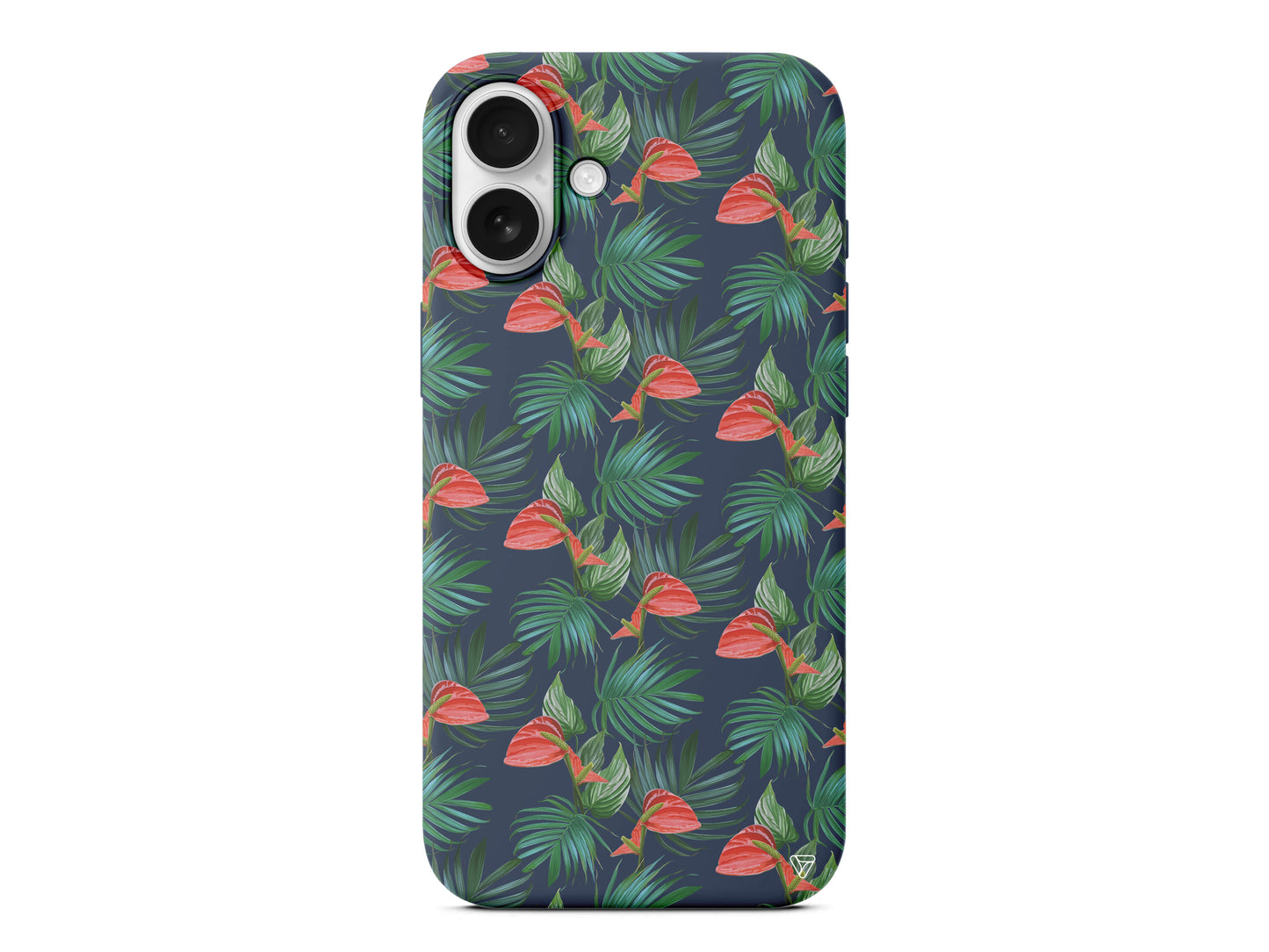 Cicekli Palmiye Lansman Model İçi Kadife Silikon Telefon Kılıfı