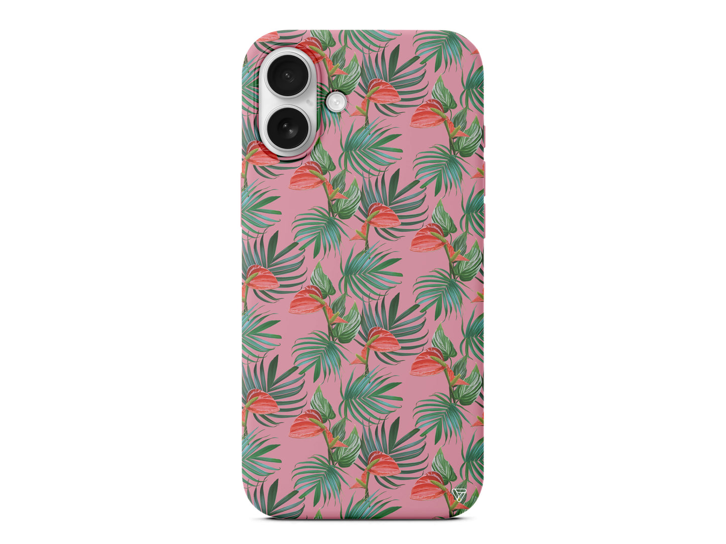 Cicekli Palmiye Lansman Model İçi Kadife Silikon Telefon Kılıfı