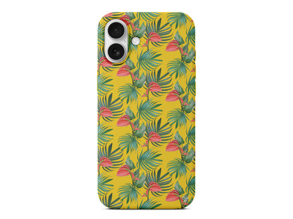 Cicekli Palmiye Lansman Model İçi Kadife Silikon Telefon Kılıfı – Plus Serisine Özel