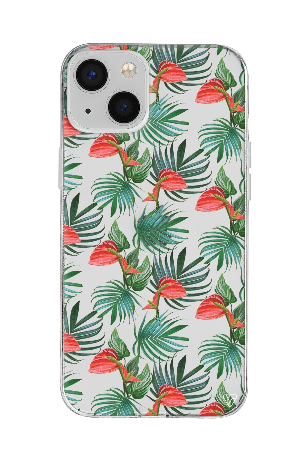 Cicekli Palmiye Lansman Model İçi Kadife Silikon Telefon Kılıfı – Plus Serisine Özel