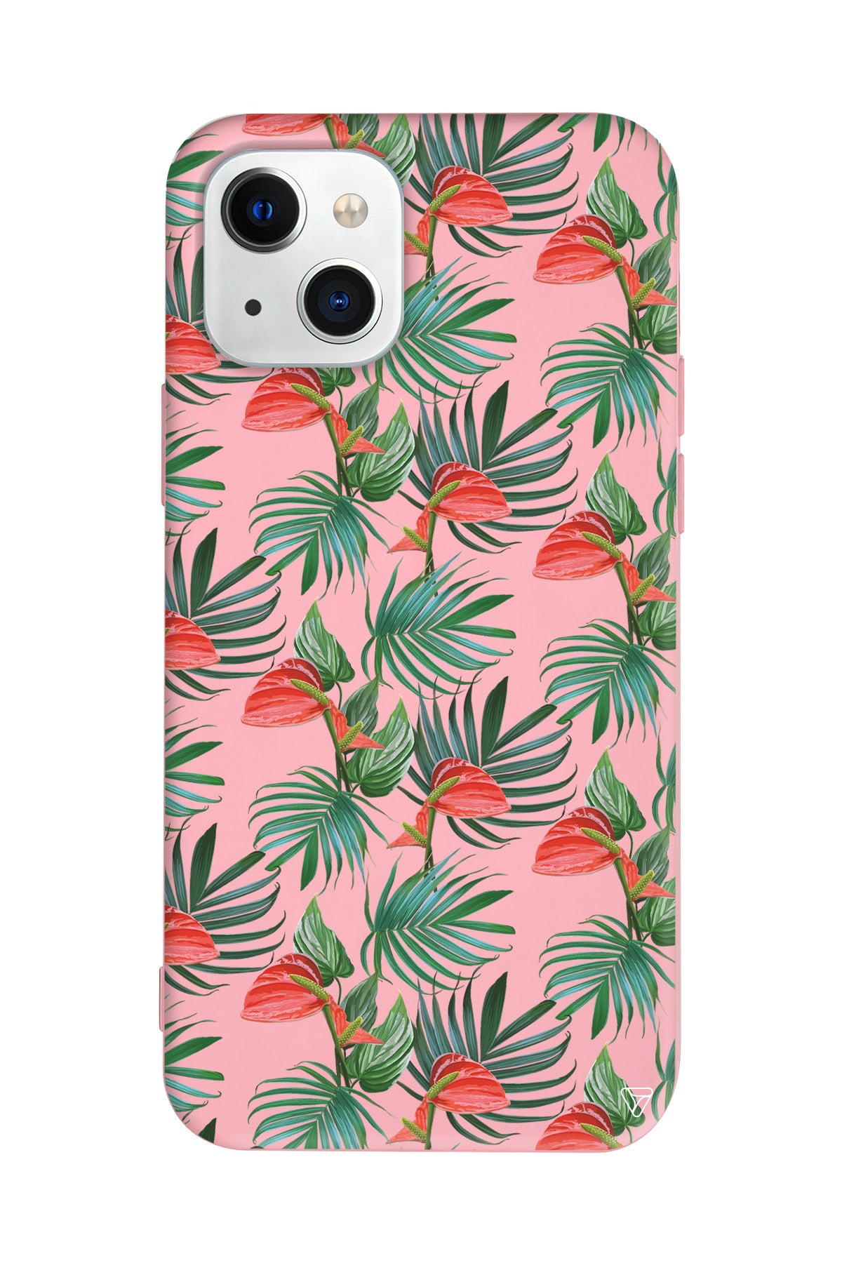 Cicekli Palmiye Lansman Model İçi Kadife Silikon Telefon Kılıfı – Plus Serisine Özel