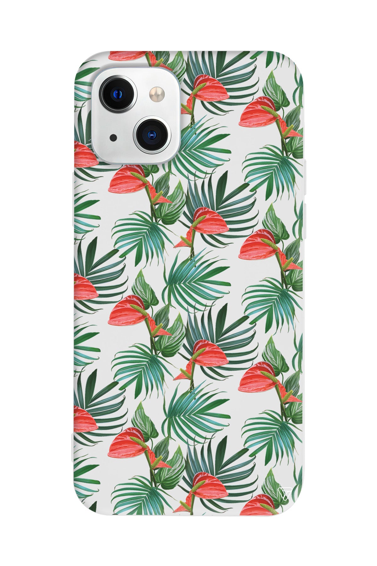 Cicekli Palmiye Lansman Model İçi Kadife Silikon Telefon Kılıfı – Plus Serisine Özel