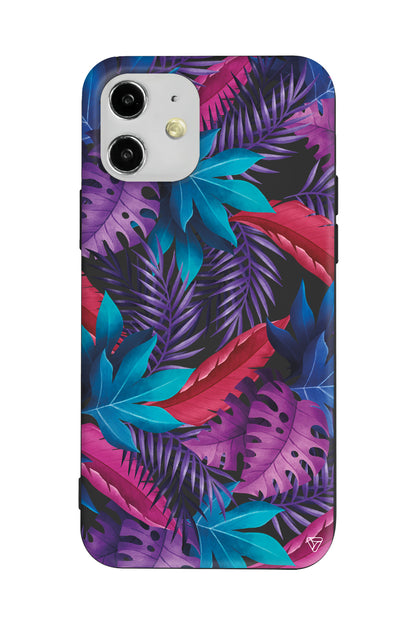 Renkli Tropikaller Lansman Model İçi Kadife Silikon Telefon Kılıfı