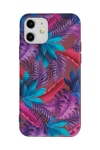 Renkli Tropikaller Lansman Model İçi Kadife Silikon Telefon Kılıfı
