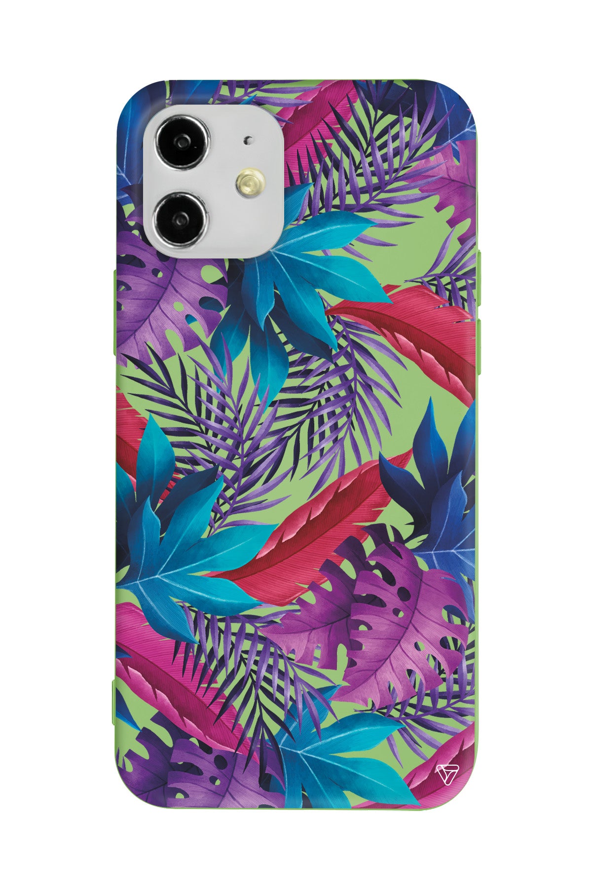 Renkli Tropikaller Lansman Model İçi Kadife Silikon Telefon Kılıfı