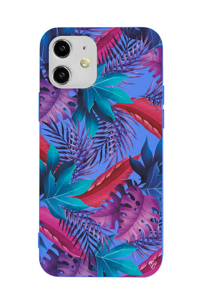 Renkli Tropikaller Lansman Model İçi Kadife Silikon Telefon Kılıfı