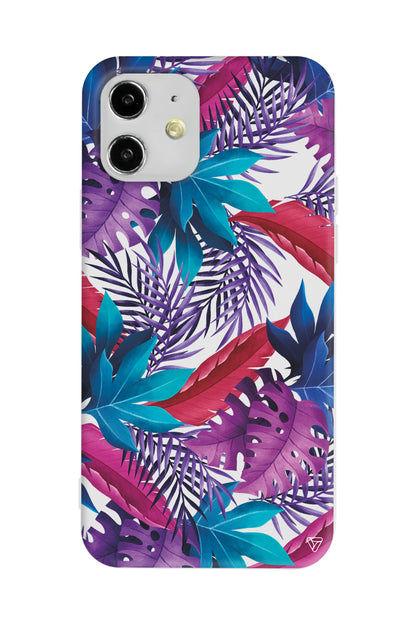 Renkli Tropikaller Lansman Model İçi Kadife Silikon Telefon Kılıfı