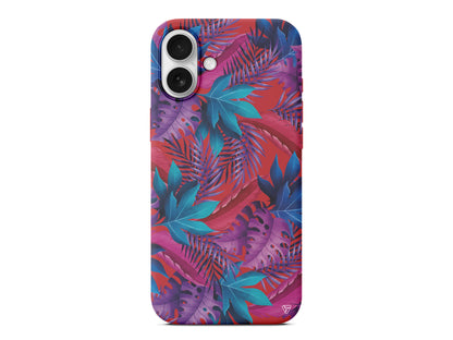 Renkli Tropikaller Lansman Model İçi Kadife Silikon Telefon Kılıfı – Plus Serisine Özel