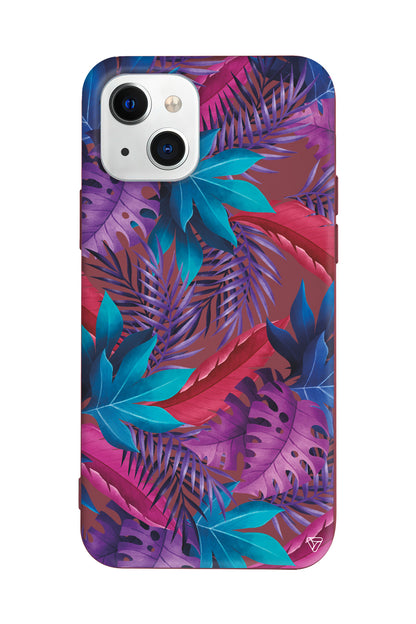 Renkli Tropikaller Lansman Model İçi Kadife Silikon Telefon Kılıfı